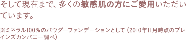 そして現在まで、多くの敏感肌の方にご愛用いただいています。